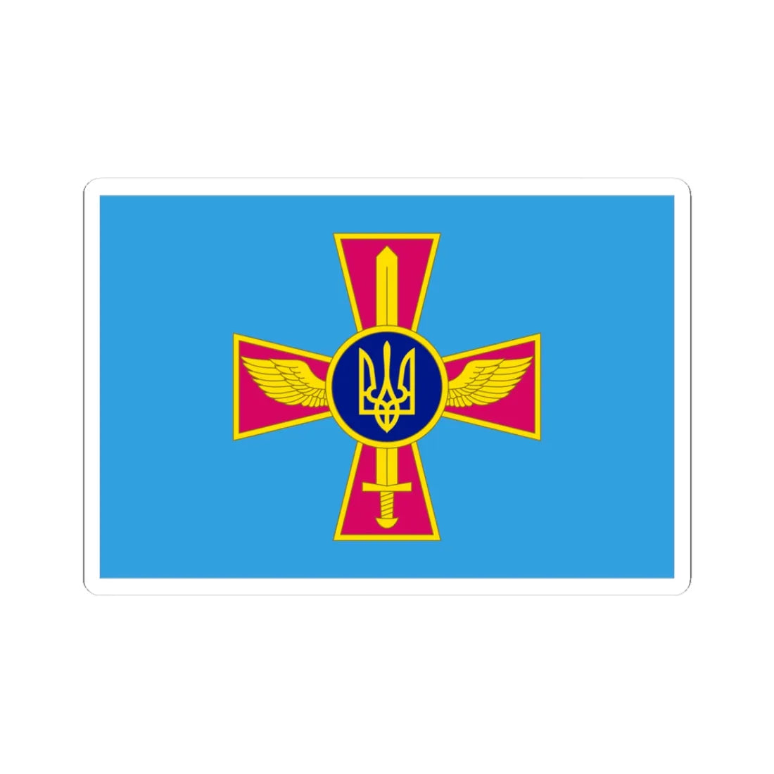 Ensign of the Ukrainian Air Force (Ukraine) STICKER Vinyl Kiss-Cut Decal 3 Inch White - The Sticker Space