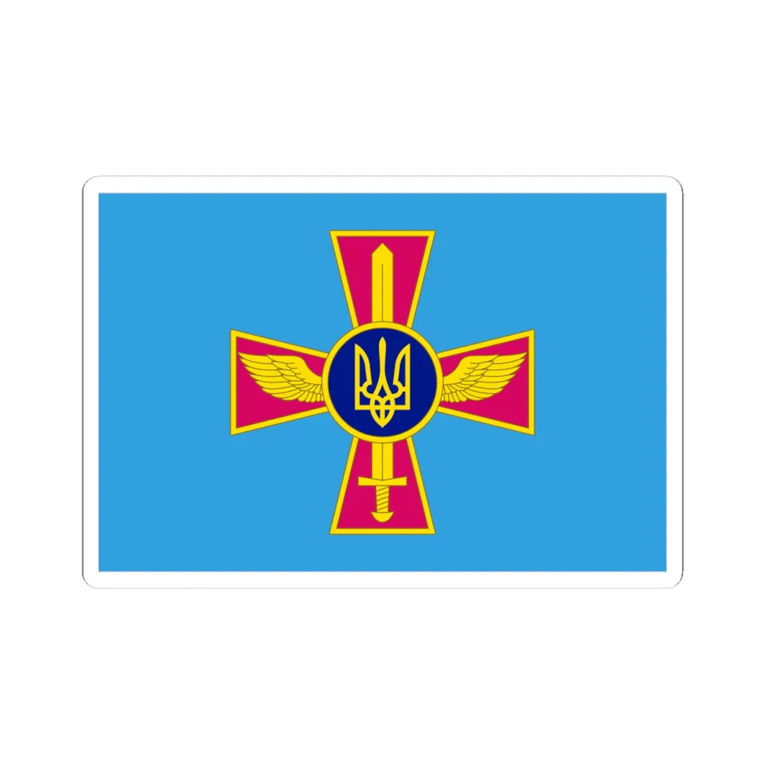 Ensign of the Ukrainian Air Force (Ukraine) STICKER Vinyl Kiss-Cut Decal 4 Inch White - The Sticker Space