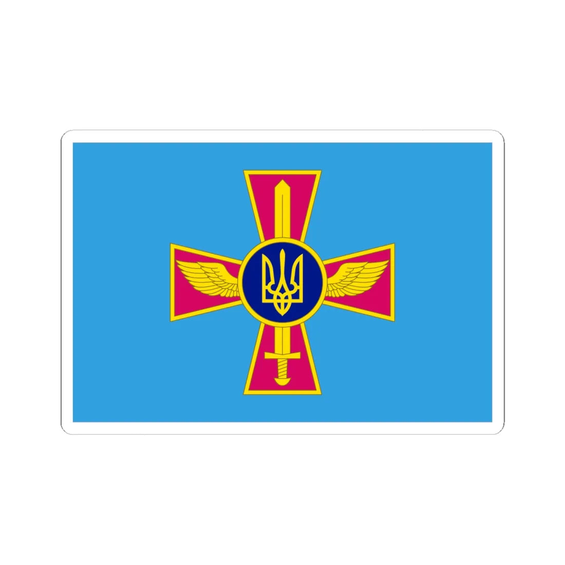 Ensign of the Ukrainian Air Force (Ukraine) STICKER Vinyl Kiss-Cut Decal 6 Inch White - The Sticker Space