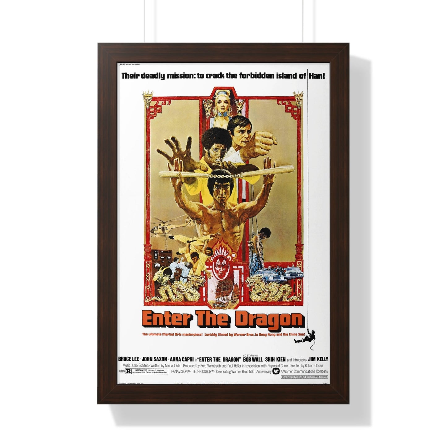 ENTER THE DRAGON 1973 - Framed Movie Poster-16″ x 24″-The Sticker Space