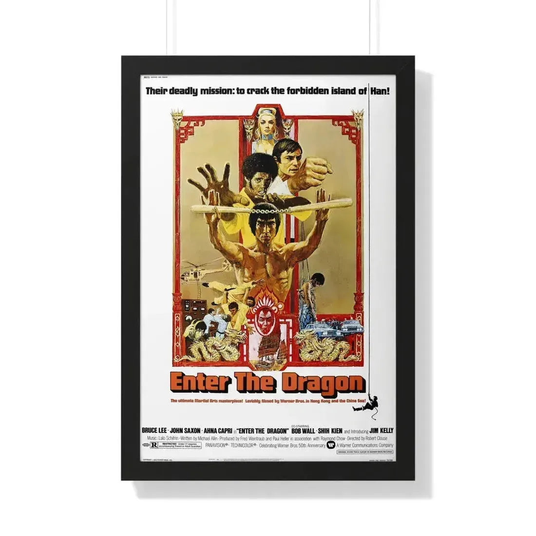 ENTER THE DRAGON 1973 - Framed Movie Poster 20" x 30" Black - The Sticker Space
