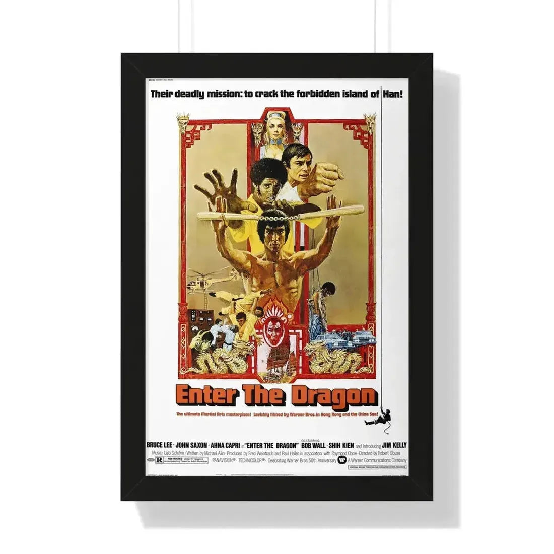 ENTER THE DRAGON 1973 - Framed Movie Poster - The Sticker Space