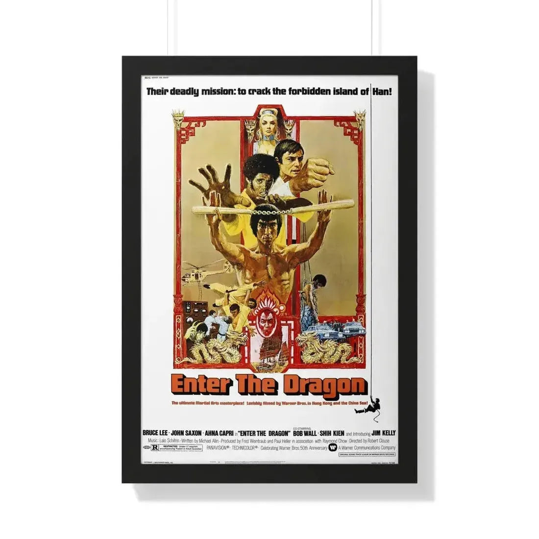 ENTER THE DRAGON 1973 - Framed Movie Poster - The Sticker Space