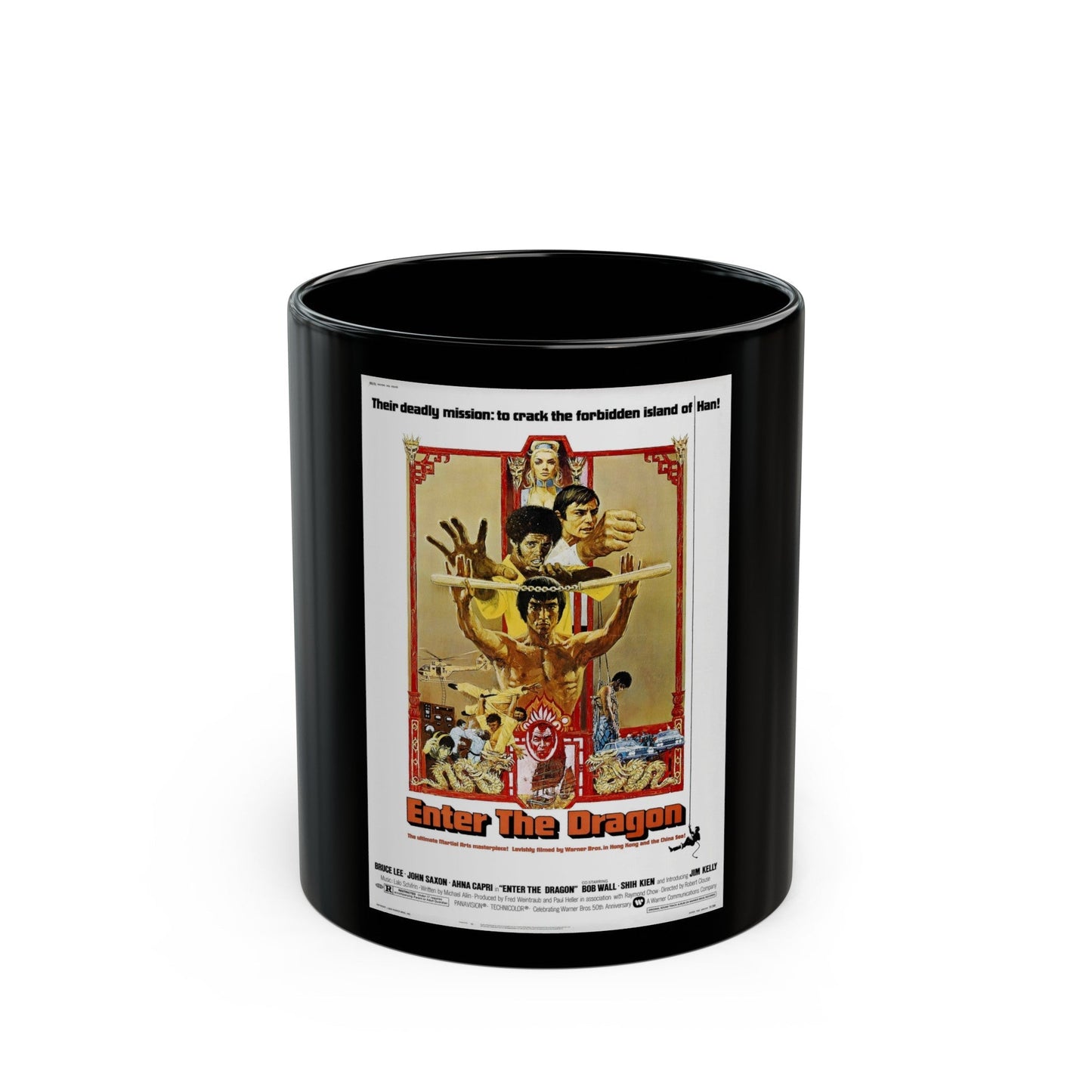 ENTER THE DRAGON 1973 Movie Poster - Black Coffee Mug-11oz-The Sticker Space