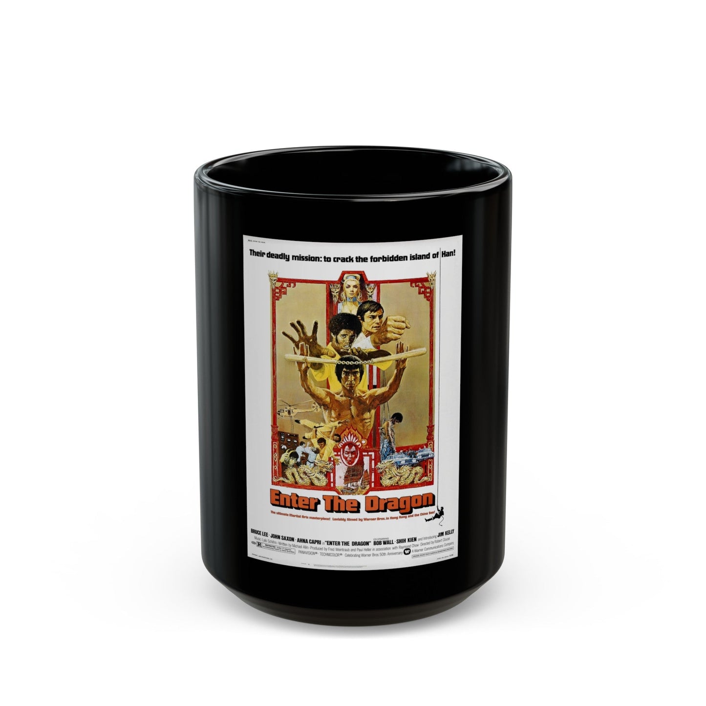 ENTER THE DRAGON 1973 Movie Poster - Black Coffee Mug-15oz-The Sticker Space