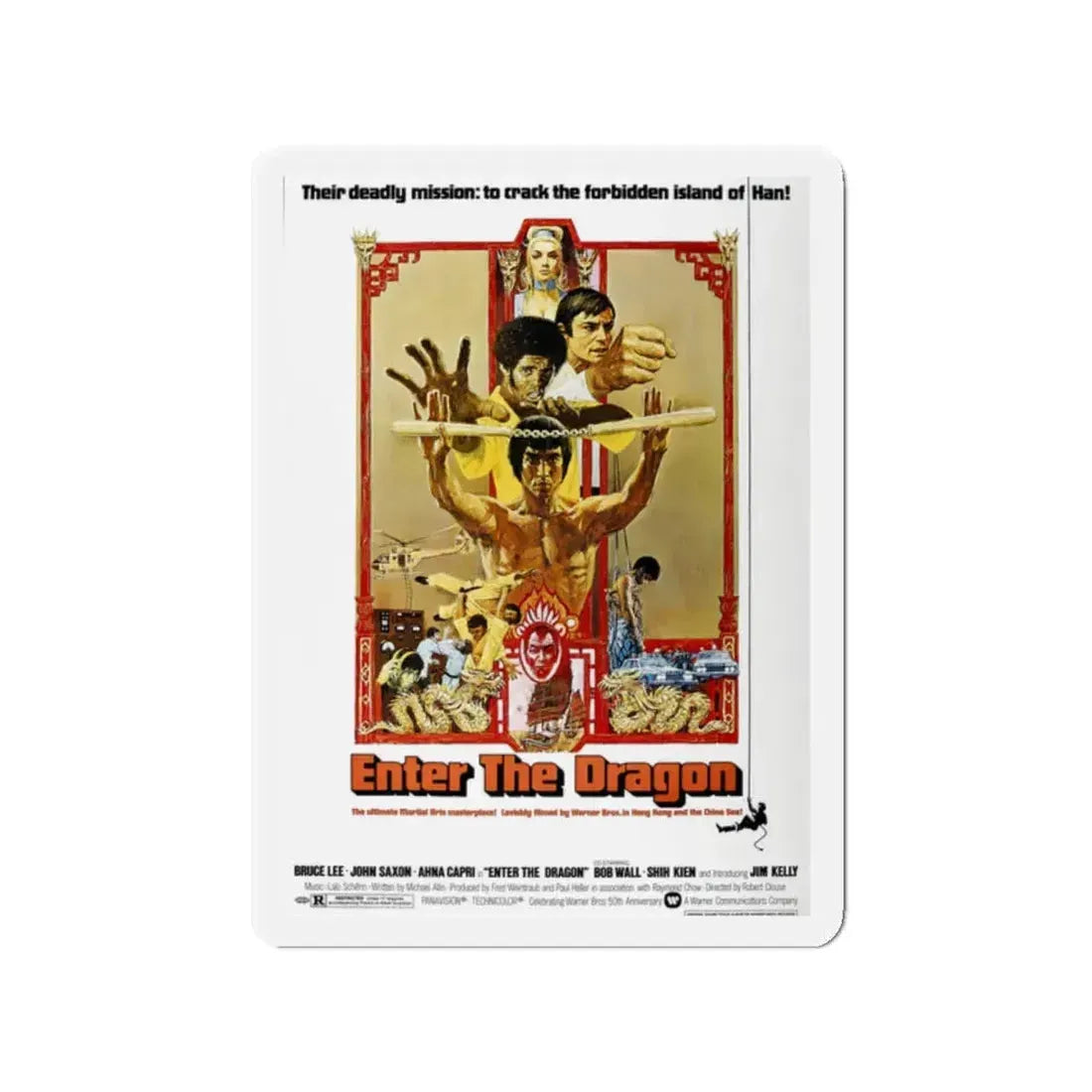 ENTER THE DRAGON 1973 Movie Poster - Refrigerator Magnet 2 Inch - The Sticker Space