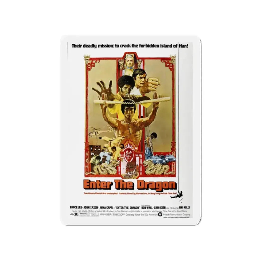 ENTER THE DRAGON 1973 Movie Poster - Refrigerator Magnet - The Sticker Space