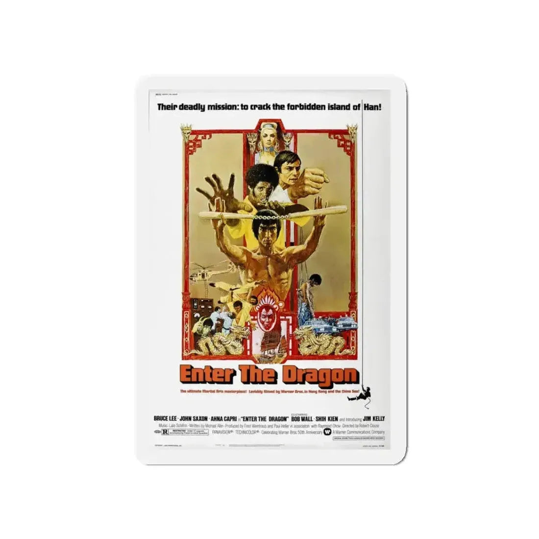 ENTER THE DRAGON 1973 Movie Poster - Refrigerator Magnet - The Sticker Space