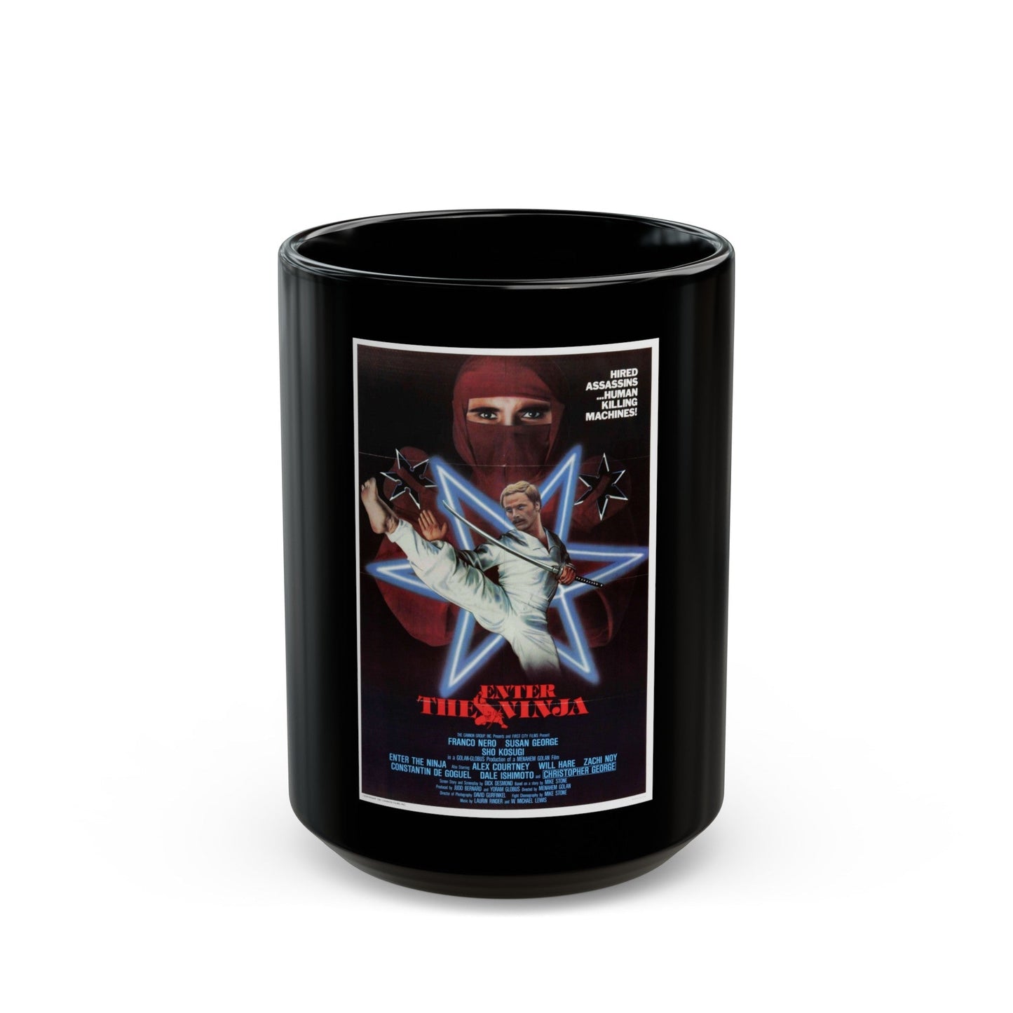 ENTER THE NINJA 1981 Movie Poster - Black Coffee Mug-15oz-The Sticker Space