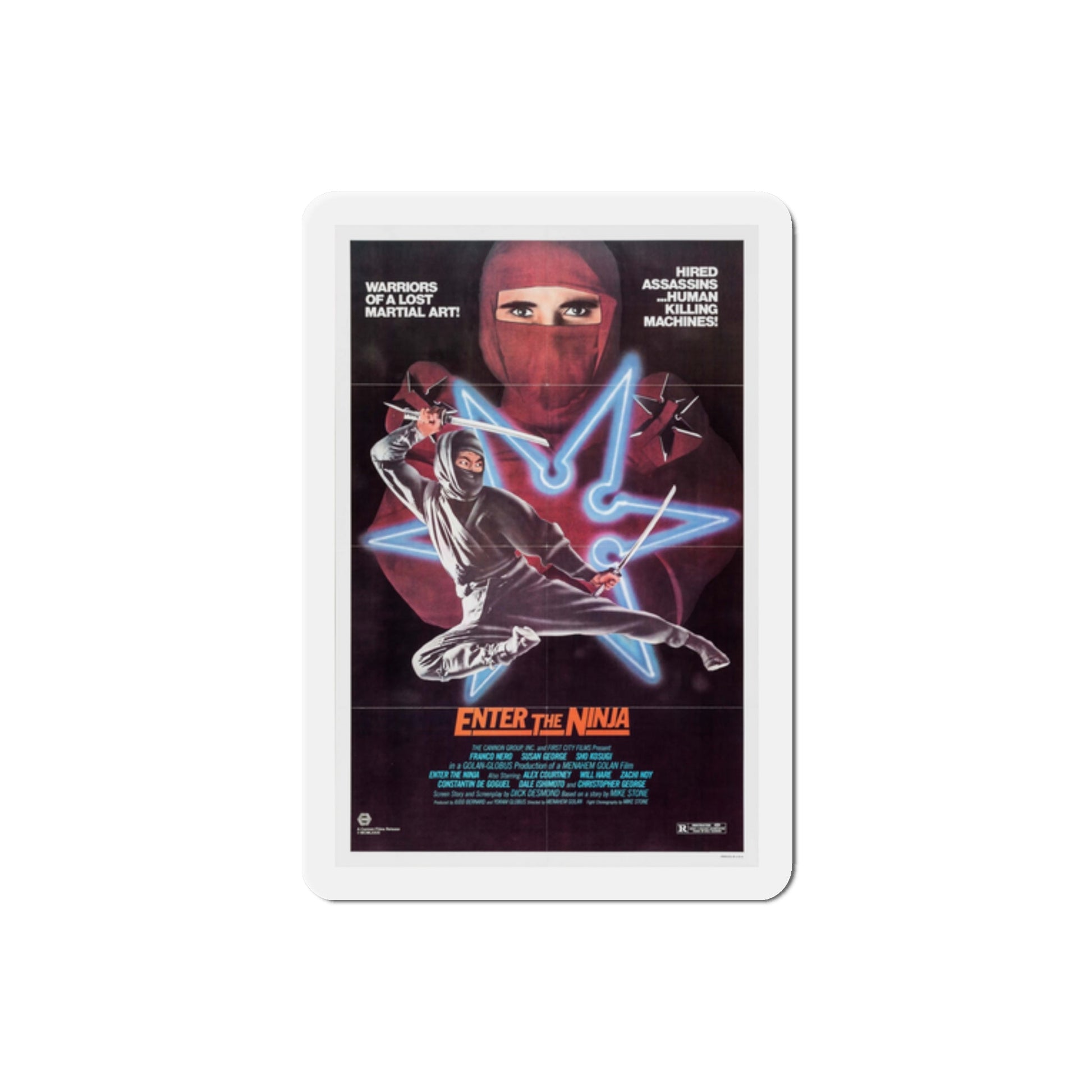 Enter the Ninja 1981 Movie Poster Die-Cut Magnet-2" x 2"-The Sticker Space