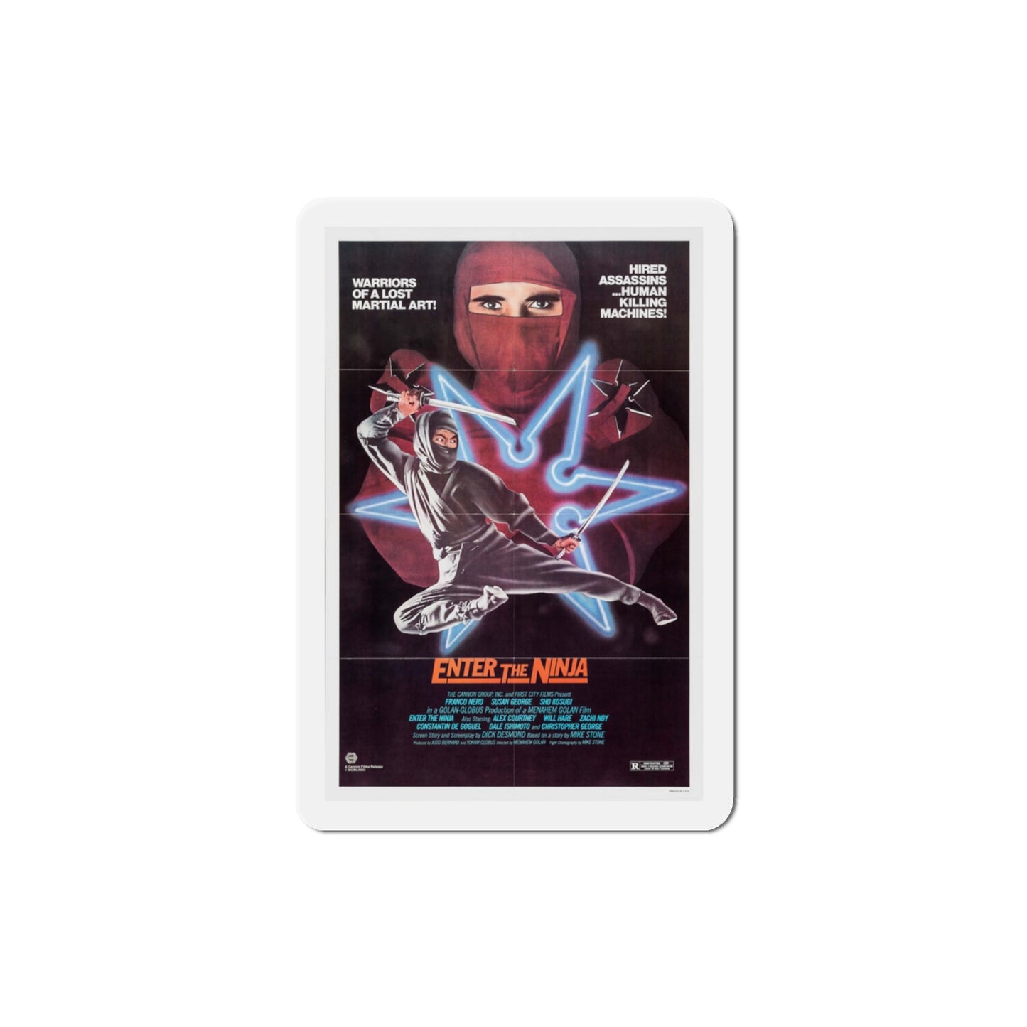 Enter the Ninja 1981 Movie Poster Die-Cut Magnet-3" x 3"-The Sticker Space