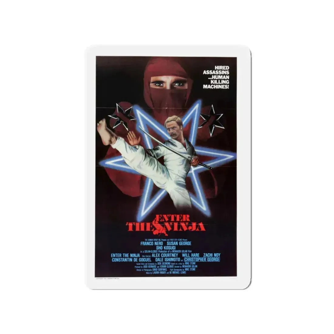 ENTER THE NINJA 1981 Movie Poster - Refrigerator Magnet 3 Inch - The Sticker Space