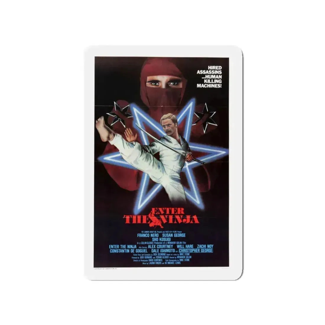 ENTER THE NINJA 1981 Movie Poster - Refrigerator Magnet 4 Inch - The Sticker Space