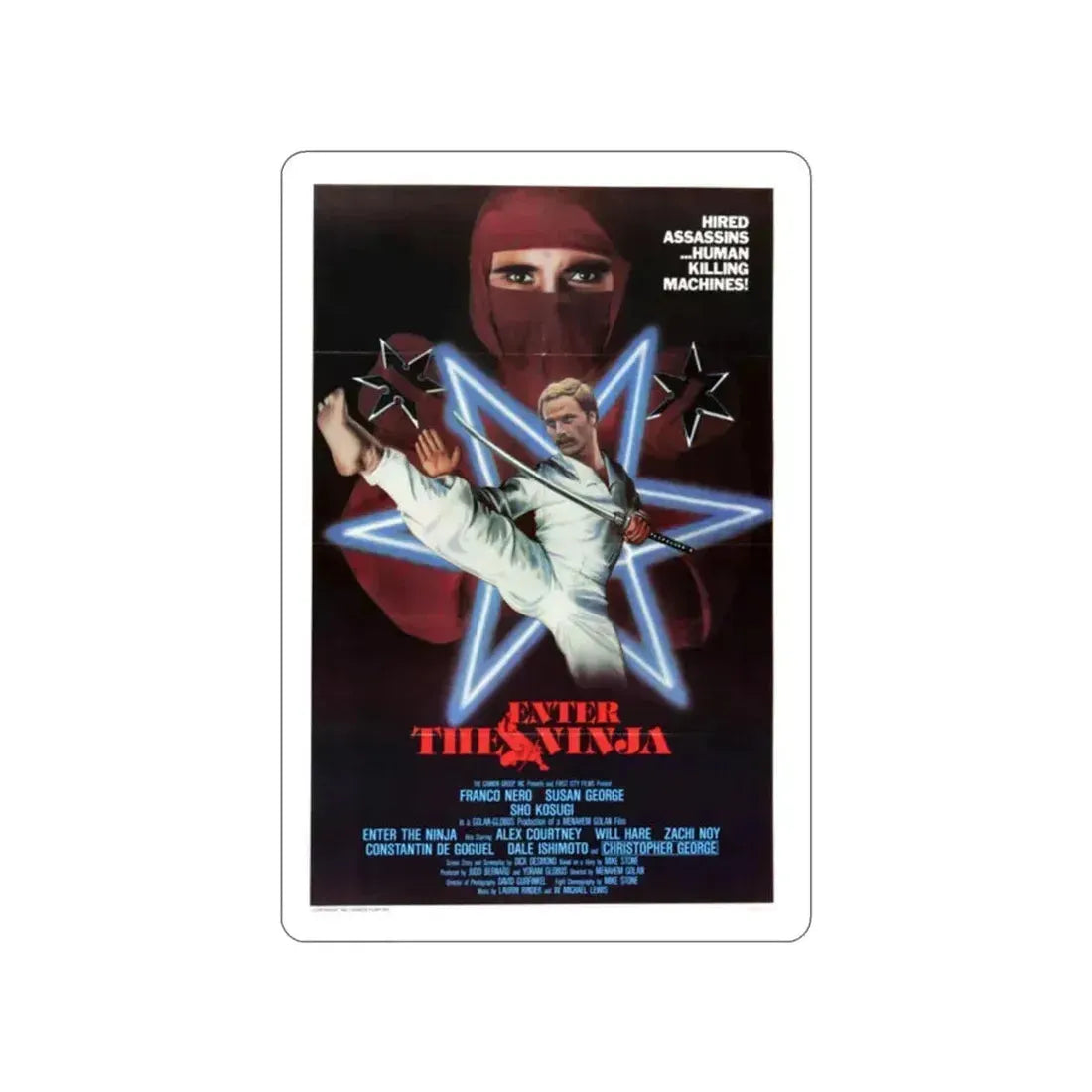 ENTER THE NINJA 1981 Movie Poster STICKER Vinyl Die-Cut Decal 2 Inch - The Sticker Space