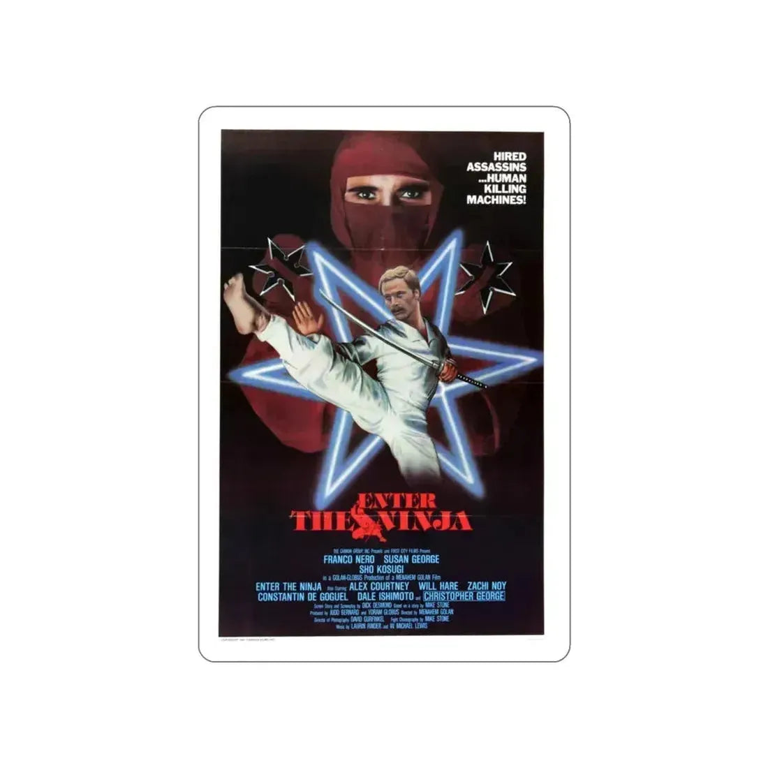 ENTER THE NINJA 1981 Movie Poster STICKER Vinyl Die-Cut Decal 3 Inch - The Sticker Space