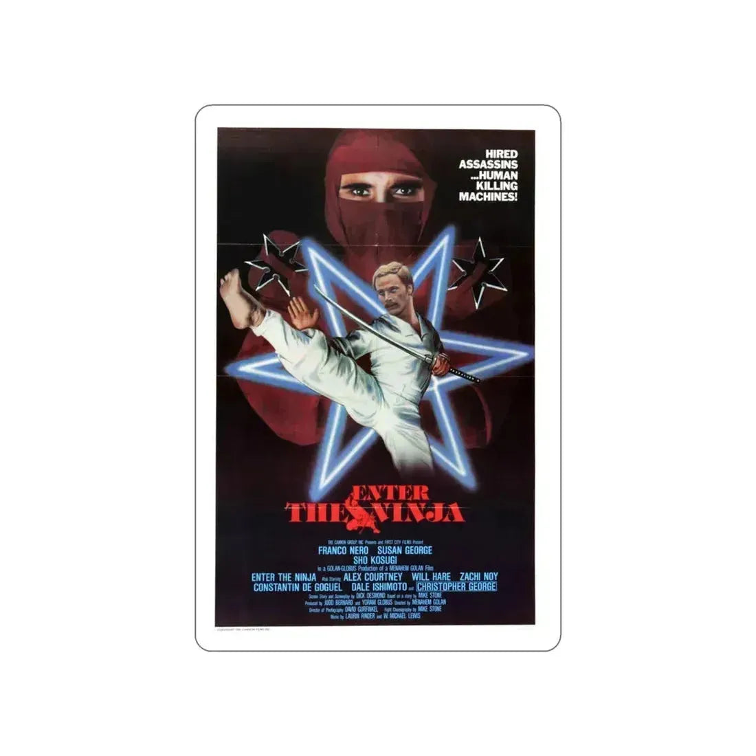 ENTER THE NINJA 1981 Movie Poster STICKER Vinyl Die-Cut Decal 5 Inch - The Sticker Space