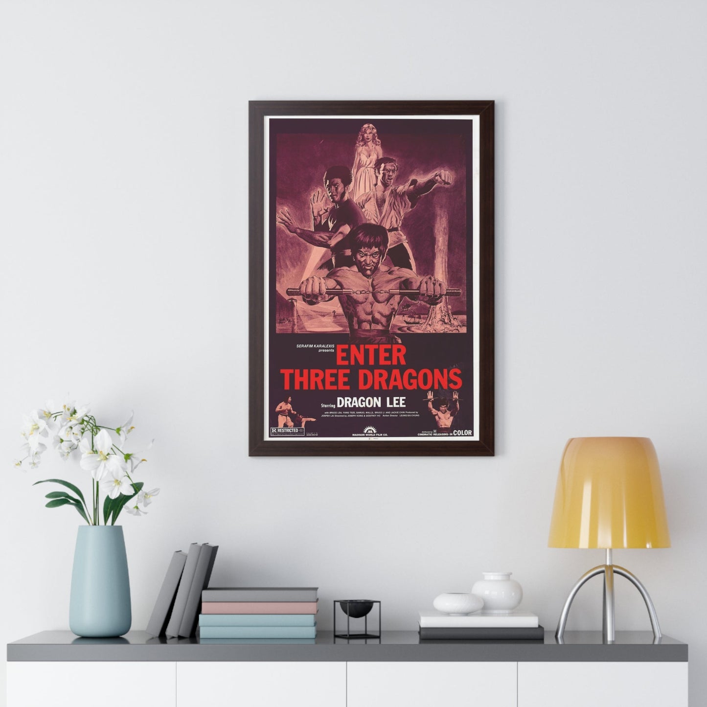 ENTER THREE DRAGONS 1978 - Framed Movie Poster-The Sticker Space