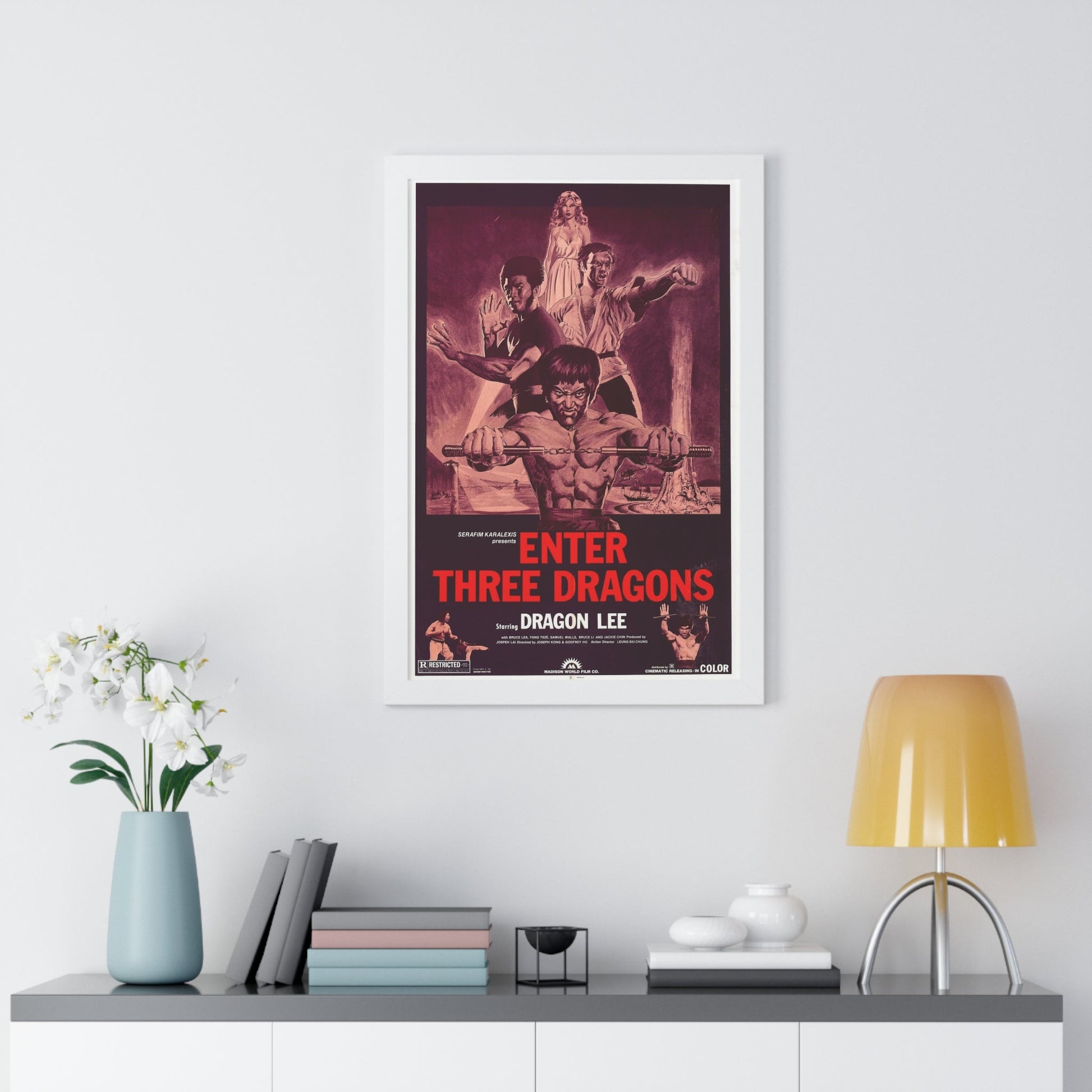 ENTER THREE DRAGONS 1978 - Framed Movie Poster-The Sticker Space