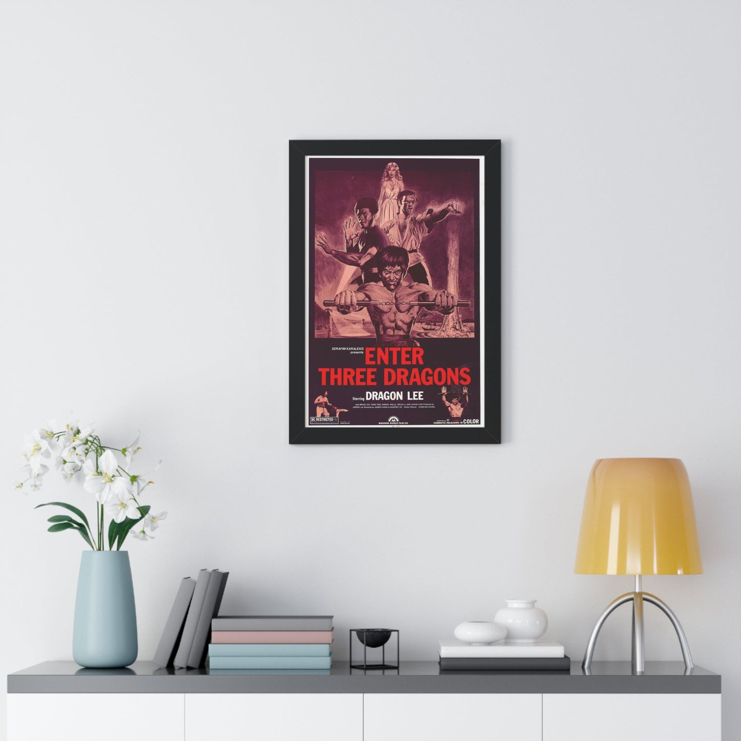 ENTER THREE DRAGONS 1978 - Framed Movie Poster-The Sticker Space