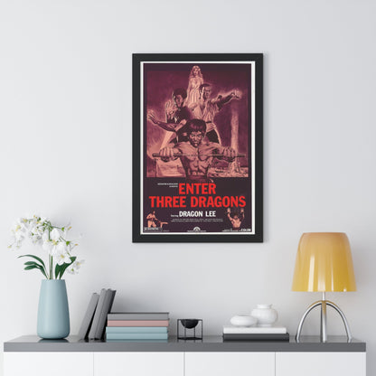 ENTER THREE DRAGONS 1978 - Framed Movie Poster-The Sticker Space