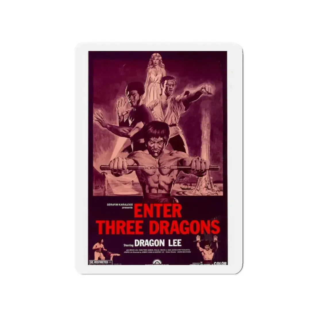 ENTER THREE DRAGONS 1978 Movie Poster - Refrigerator Magnet 2 Inch - The Sticker Space