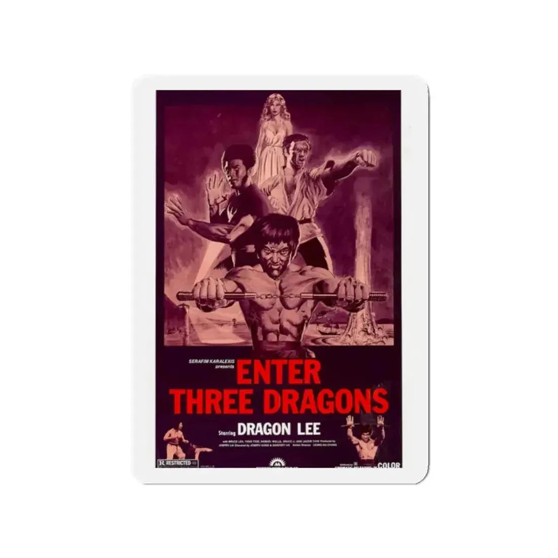 ENTER THREE DRAGONS 1978 Movie Poster - Refrigerator Magnet - The Sticker Space