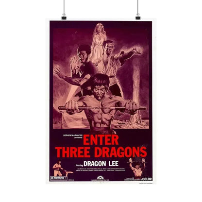 ENTER THREE DRAGONS 1978 - Paper Movie Poster 16″ x 24″ Matte - The Sticker Space