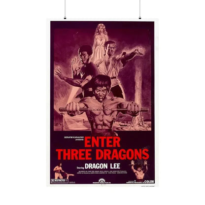 ENTER THREE DRAGONS 1978 - Paper Movie Poster - The Sticker Space
