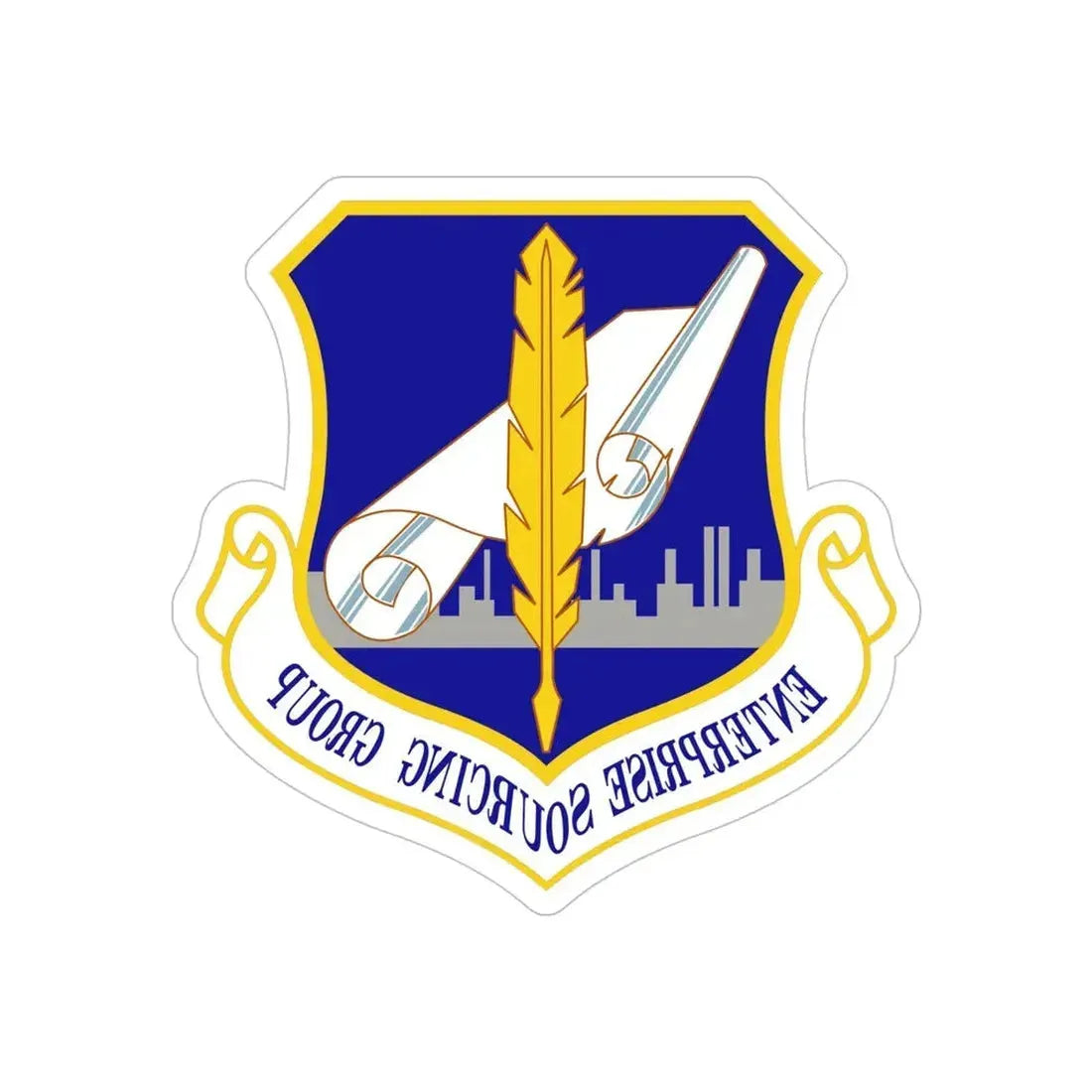 Enterprise Sourcing Group (U.S. Air Force) REVERSE PRINT Transparent Die-Cut STICKER 5 Inch Die-Cut Transparent - The Sticker Space