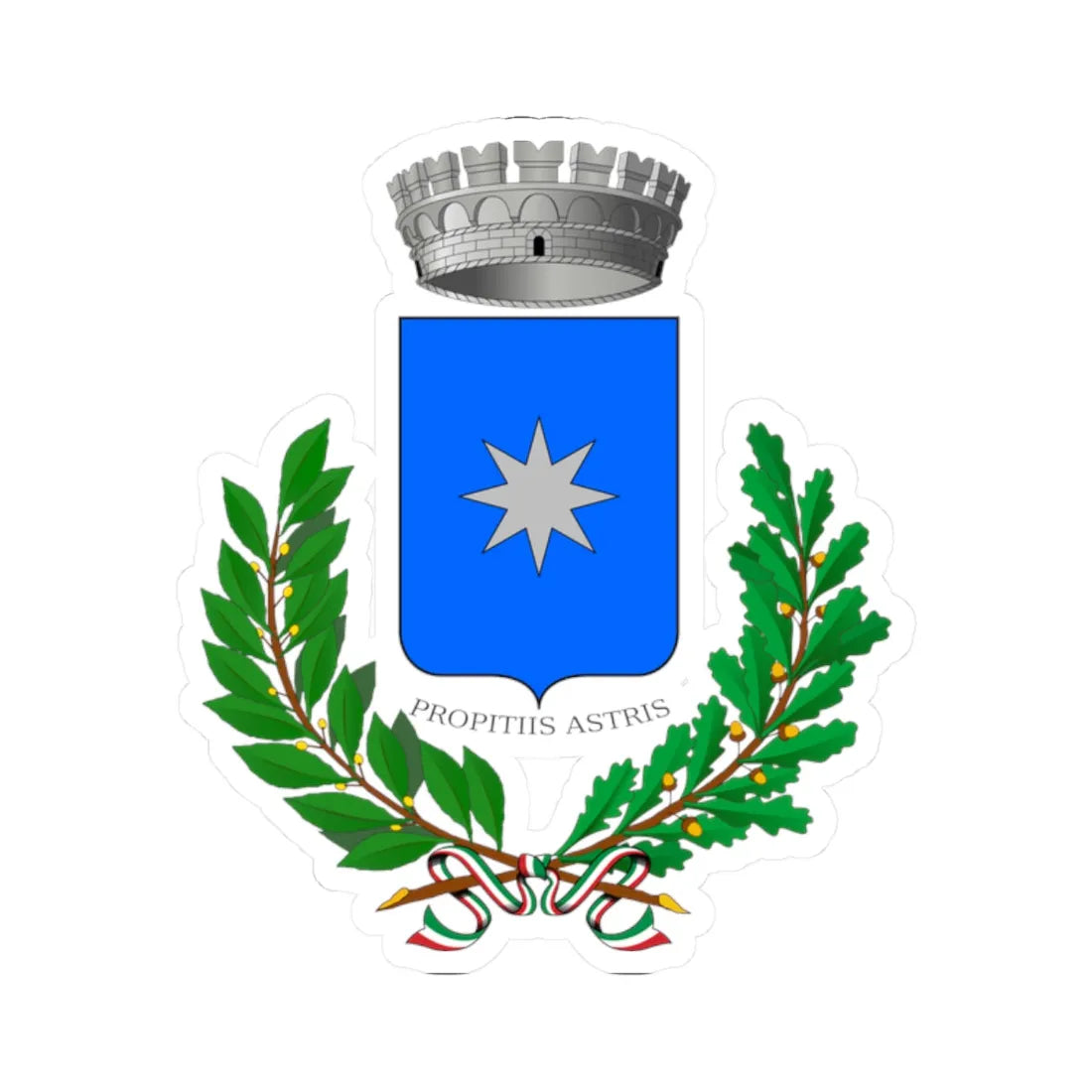 Entracque-Stemma (Italy) (Coat of Arms) STICKER Vinyl Kiss-Cut Decal 2 Inch White - The Sticker Space