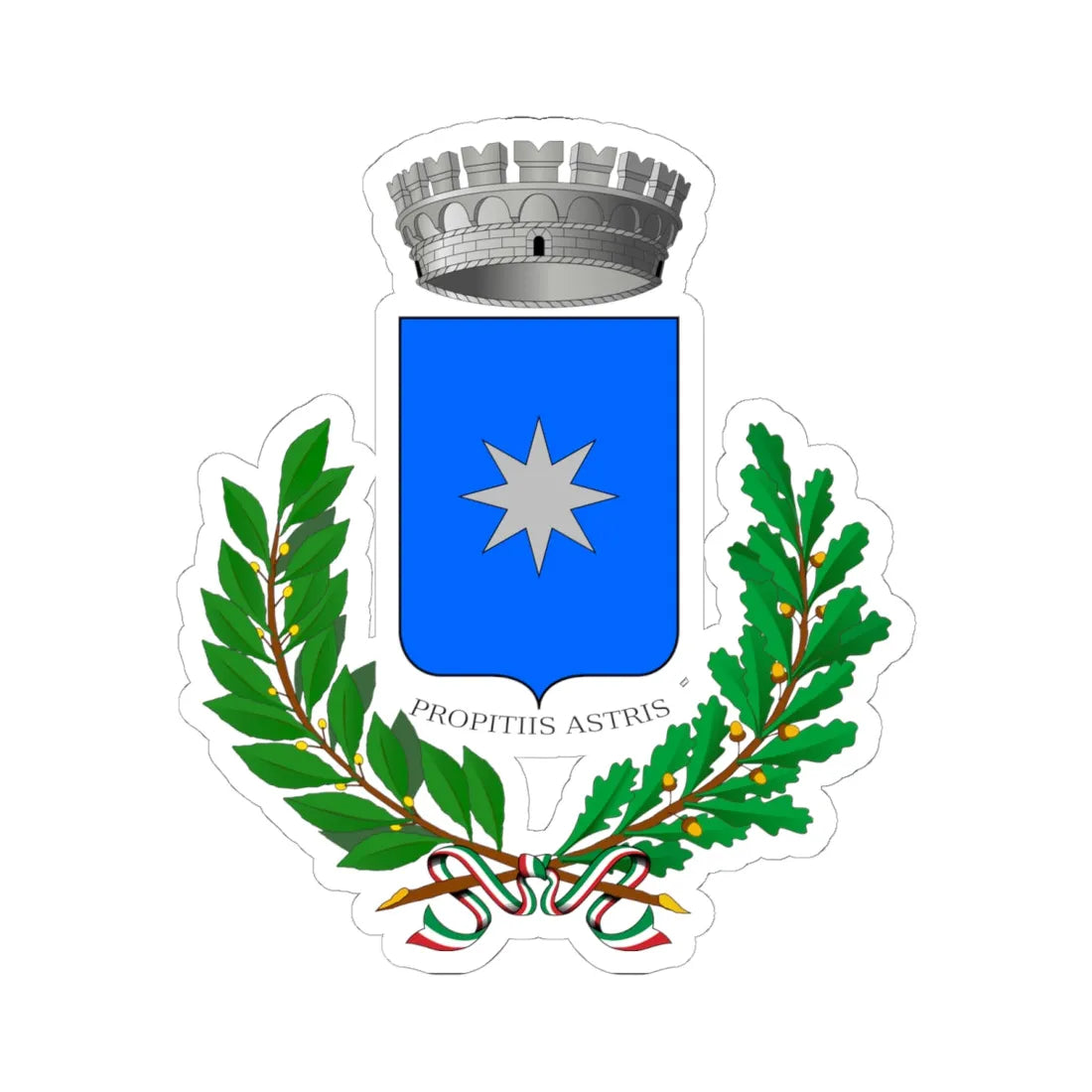 Entracque-Stemma (Italy) (Coat of Arms) STICKER Vinyl Kiss-Cut Decal 6 Inch White - The Sticker Space