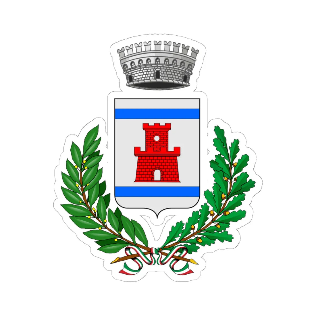 Envie-Stemma (Italy) (Coat of Arms) STICKER Vinyl Kiss-Cut Decal 6 Inch White - The Sticker Space