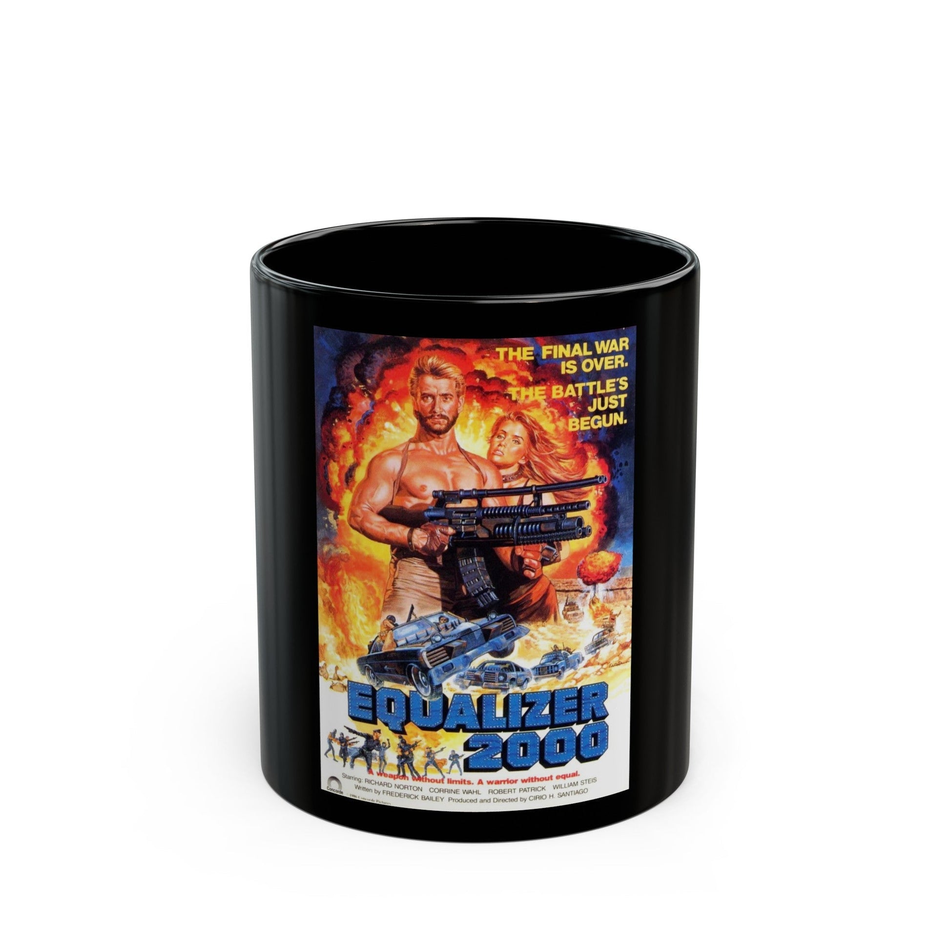 EQUALIZER 2000 1987 Movie Poster - Black Coffee Mug-11oz-The Sticker Space