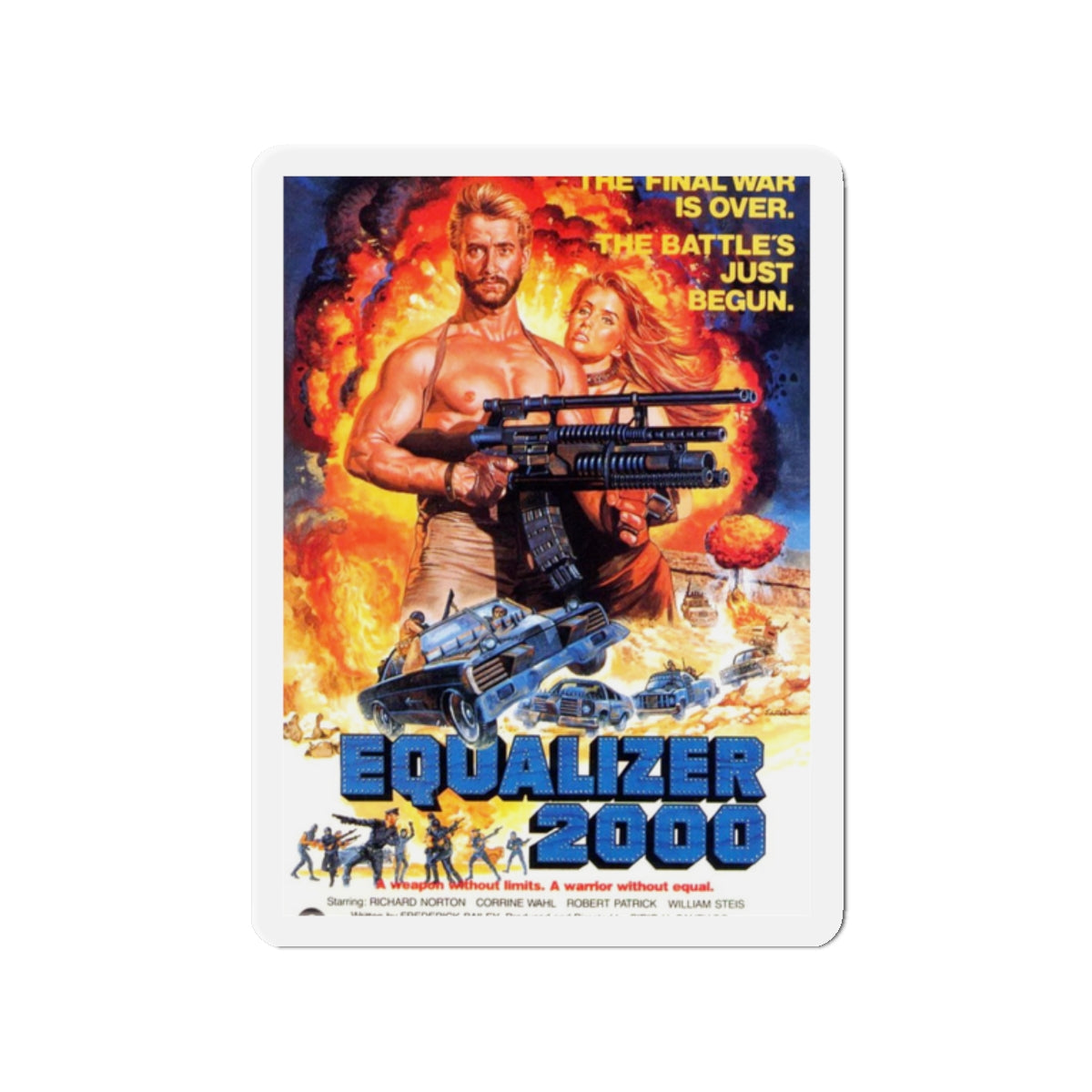 EQUALIZER 2000 1987 Movie Poster - Die-Cut Magnet-2" x 2"-The Sticker Space