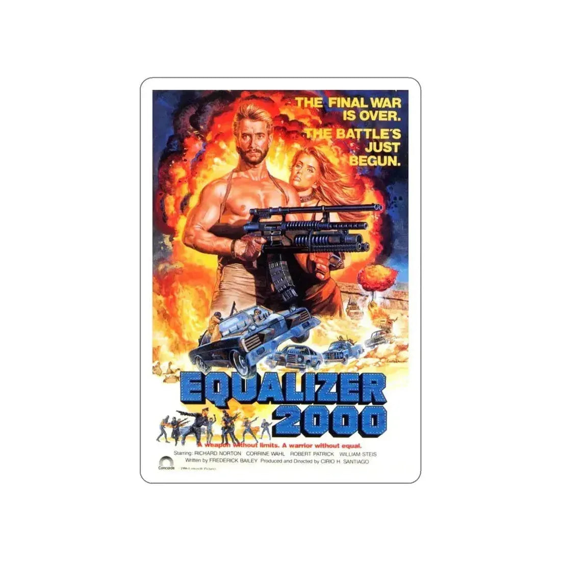 EQUALIZER 2000 1987 Movie Poster STICKER Vinyl Die-Cut Decal 5 Inch - The Sticker Space