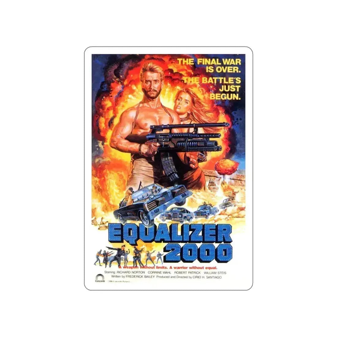 EQUALIZER 2000 1987 Movie Poster STICKER Vinyl Die-Cut Decal 6 Inch - The Sticker Space