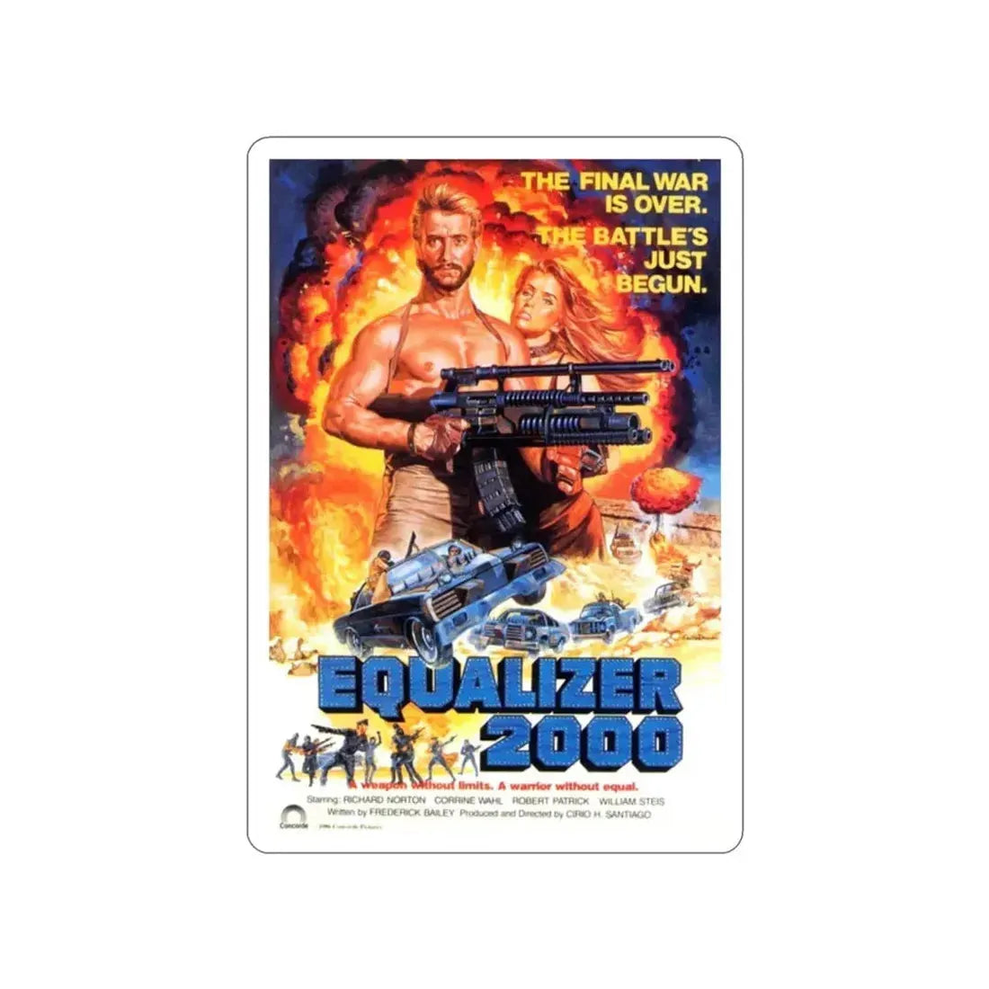 EQUALIZER 2000 1987 Movie Poster STICKER Vinyl Die-Cut Decal - The Sticker Space