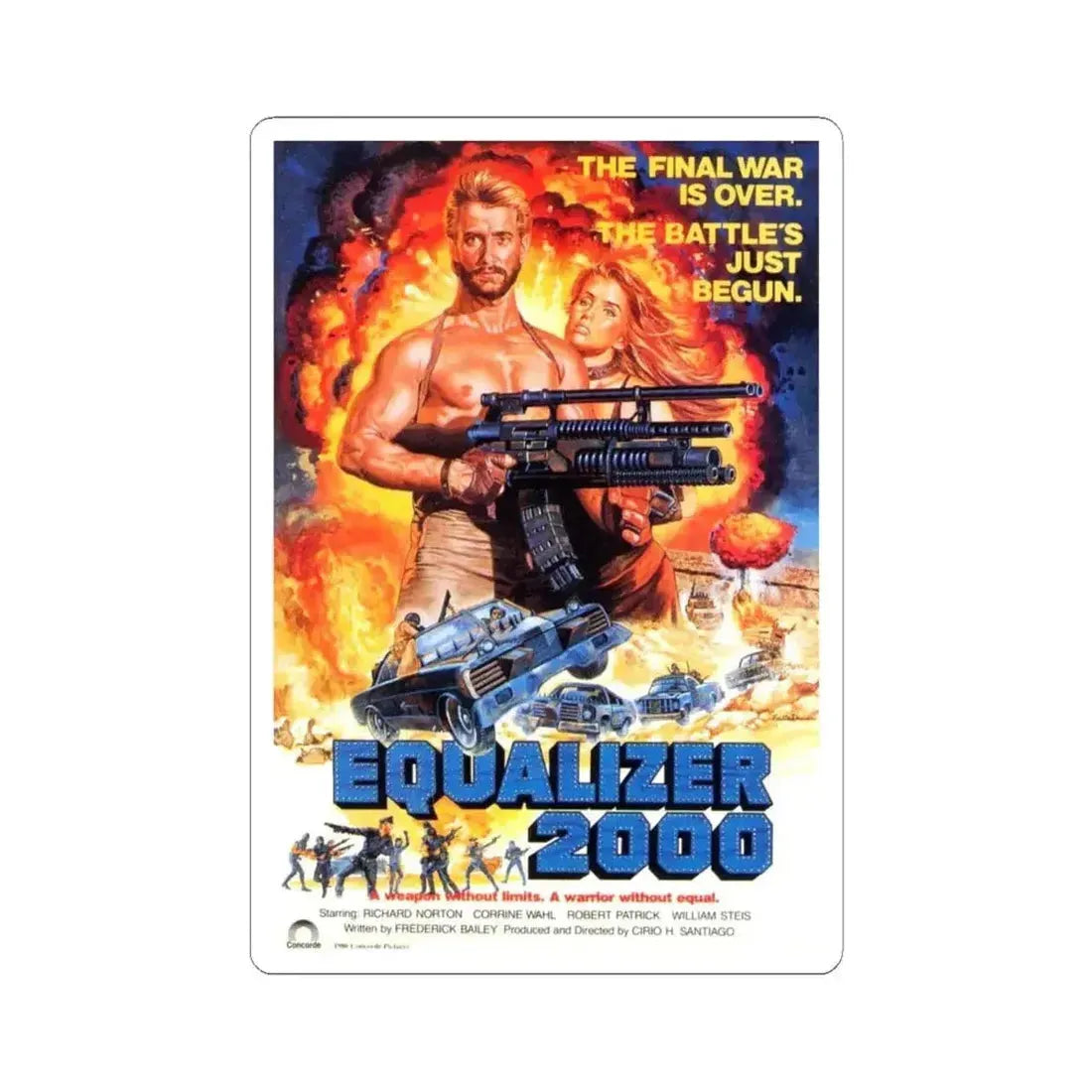 EQUALIZER 2000 1987 Movie Poster - STICKER Vinyl Kiss-Cut Decal 6 Inch White - The Sticker Space