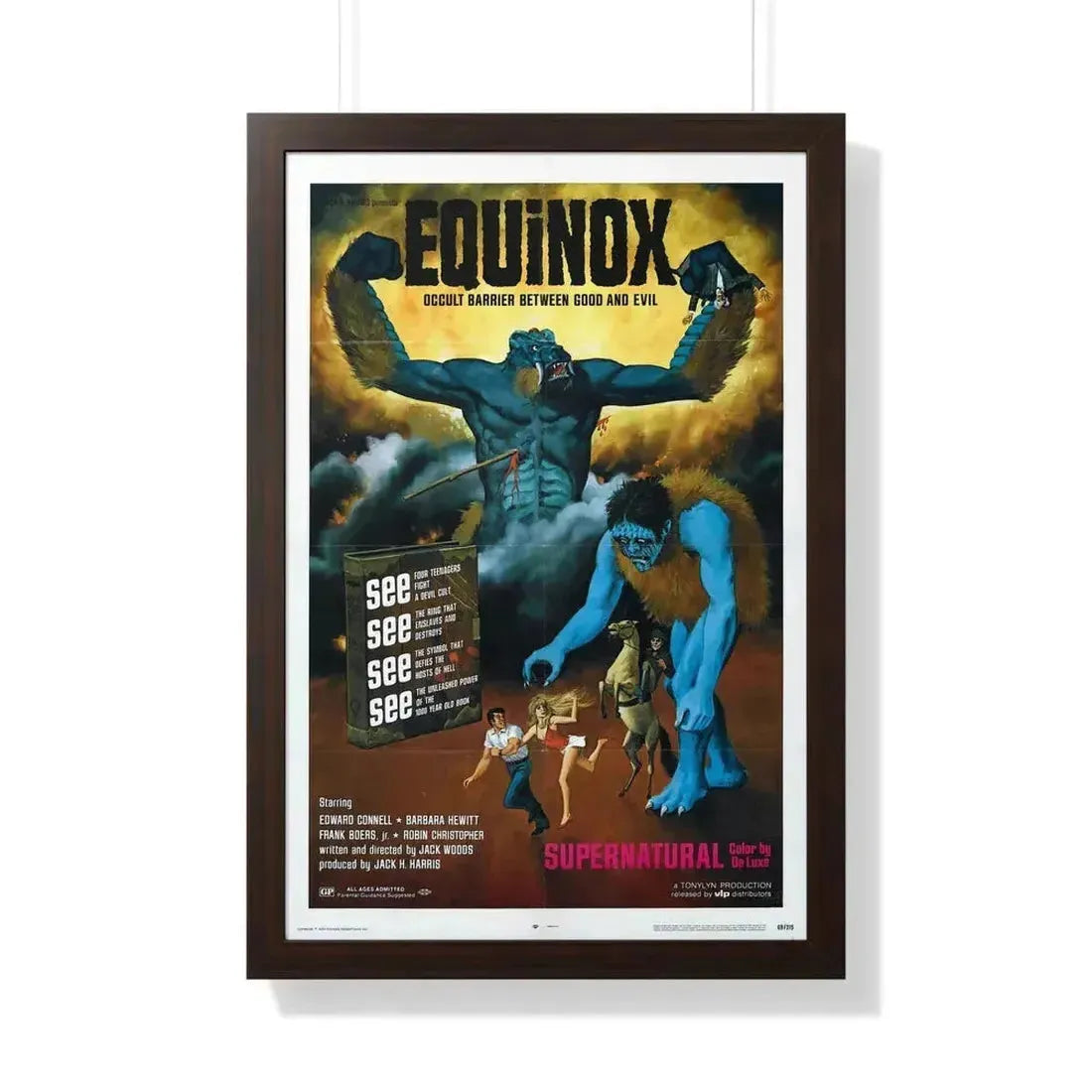 EQUINOX 1970 - Framed Movie Poster 20" x 30" Walnut - The Sticker Space
