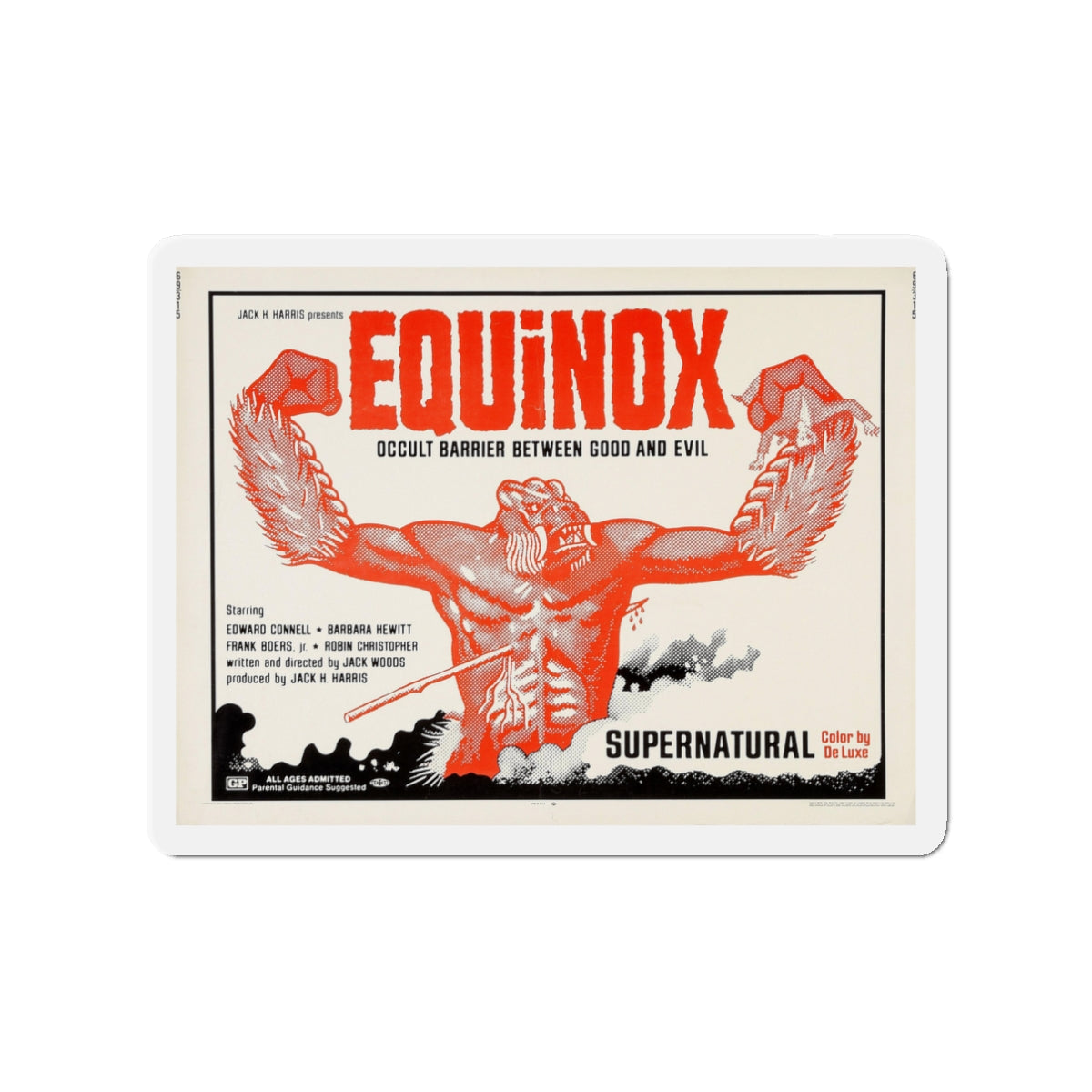 EQUINOX (2) 1970 Movie Poster - Die-Cut Magnet-3" x 3"-The Sticker Space