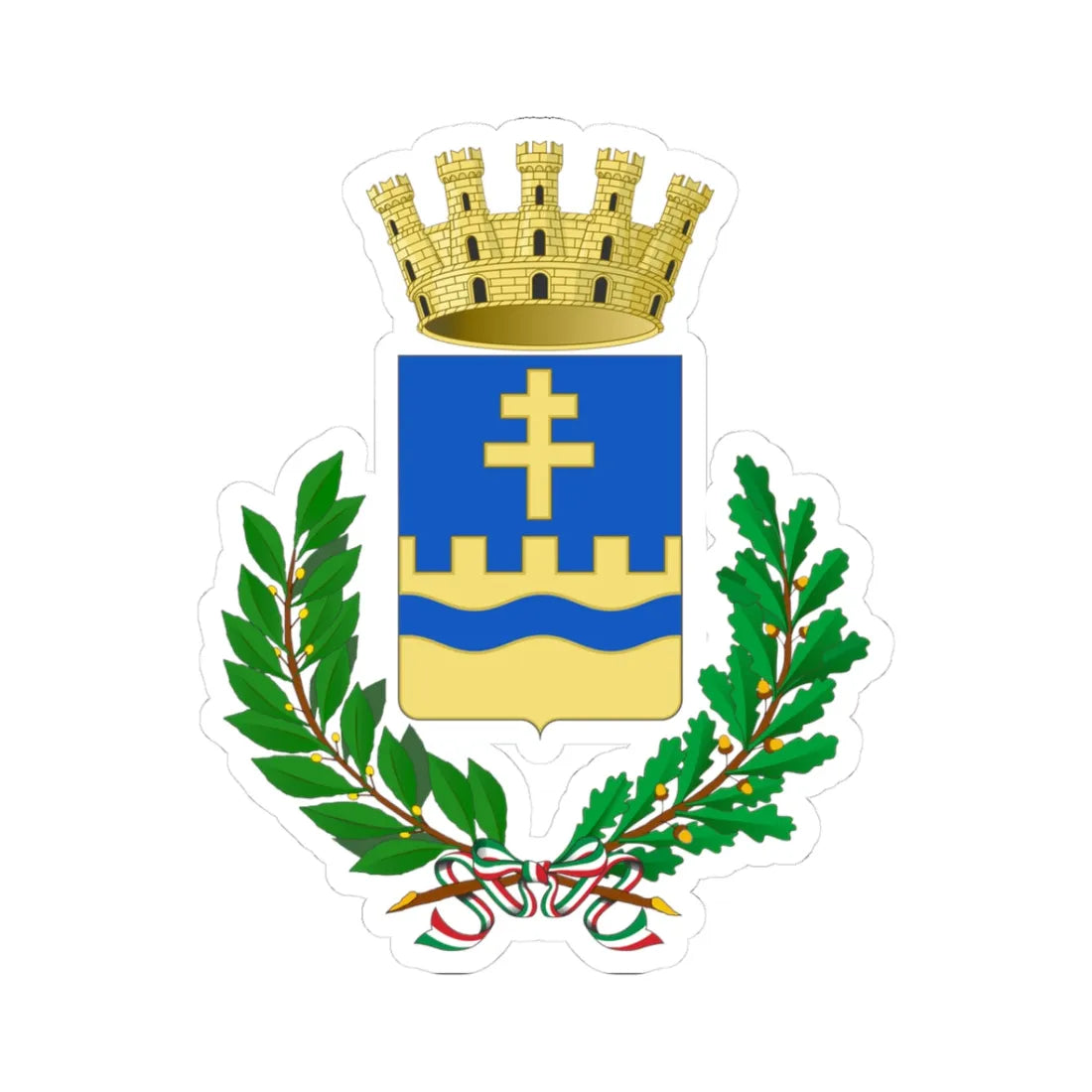 Eraclea-Stemma (Italy) (Coat of Arms) STICKER Vinyl Kiss-Cut Decal 3 Inch White - The Sticker Space