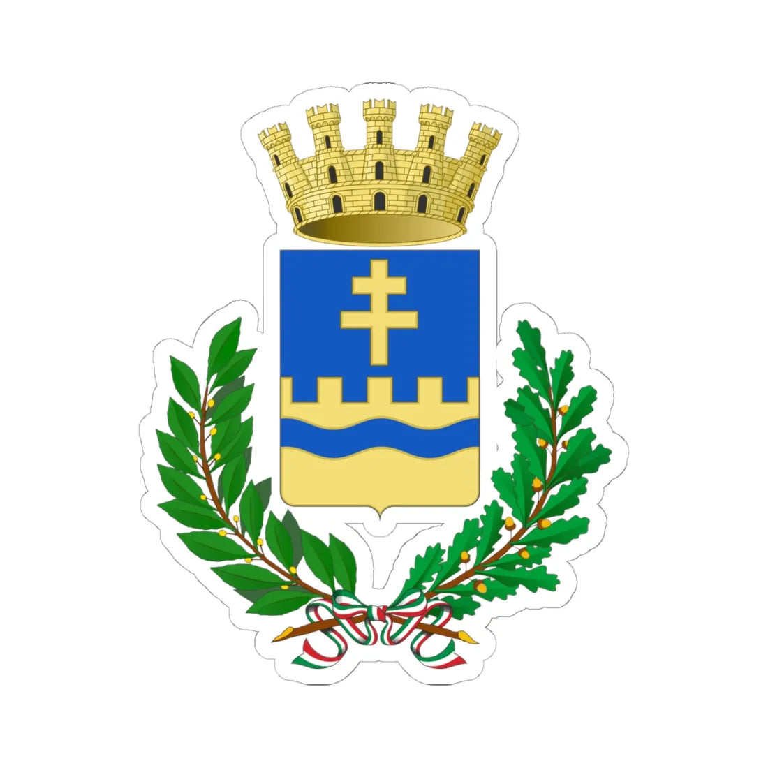 Eraclea-Stemma (Italy) (Coat of Arms) STICKER Vinyl Kiss-Cut Decal 6 Inch White - The Sticker Space