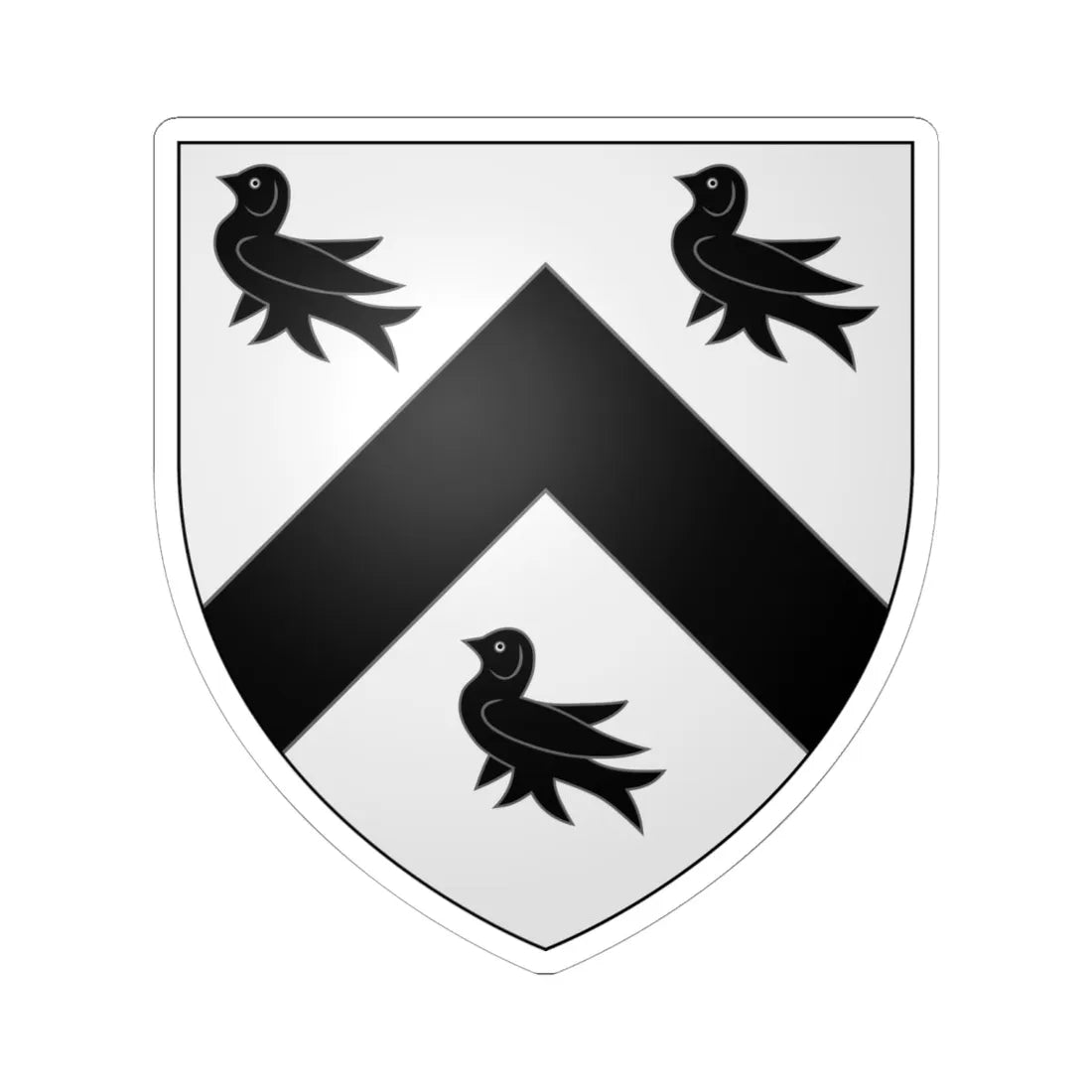 Ergham arms (England) (Coat of Arms) STICKER Vinyl Kiss-Cut Decal 6 Inch White - The Sticker Space