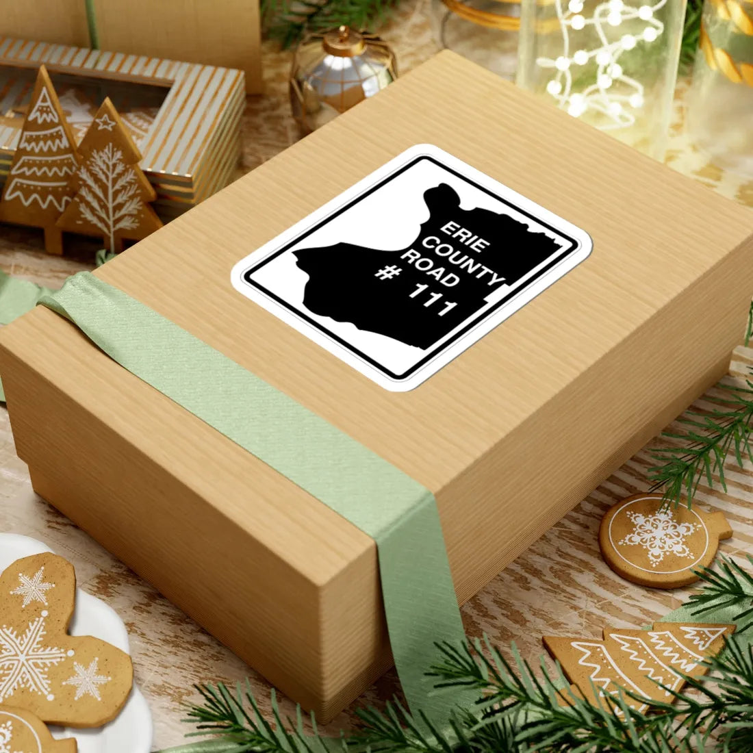 Erie County 111 NY (New York) (Road Sign) STICKER Vinyl Kiss-Cut Decal - The Sticker Space