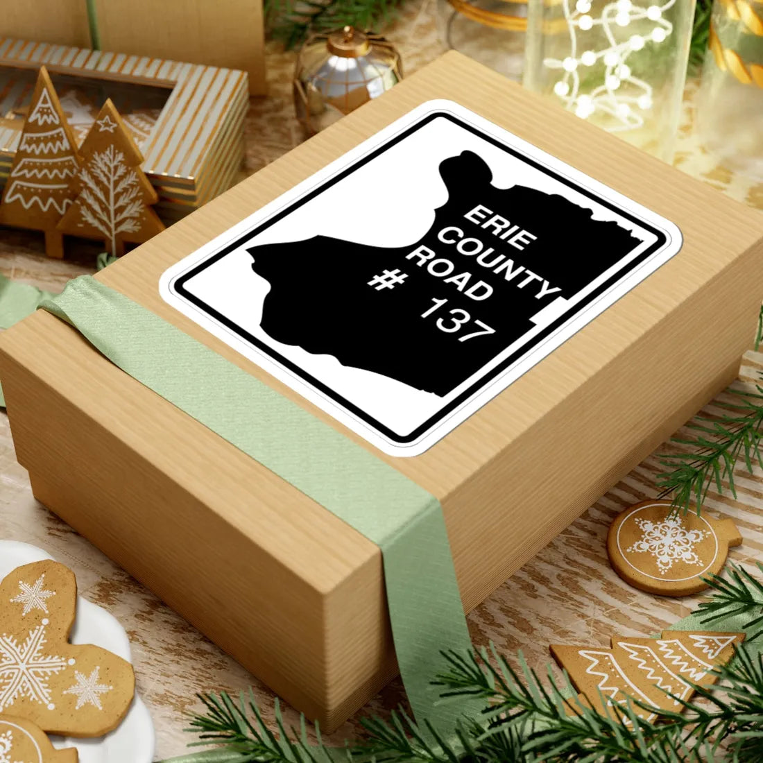 Erie County 137 NY (New York) (Road Sign) STICKER Vinyl Kiss-Cut Decal - The Sticker Space