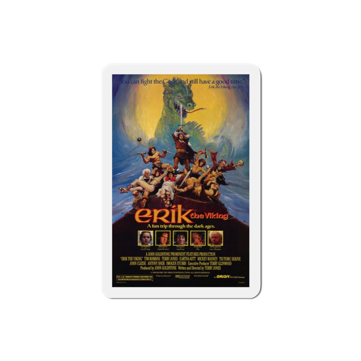 Erik the Viking 1989 Movie Poster Die-Cut Magnet-2" x 2"-The Sticker Space