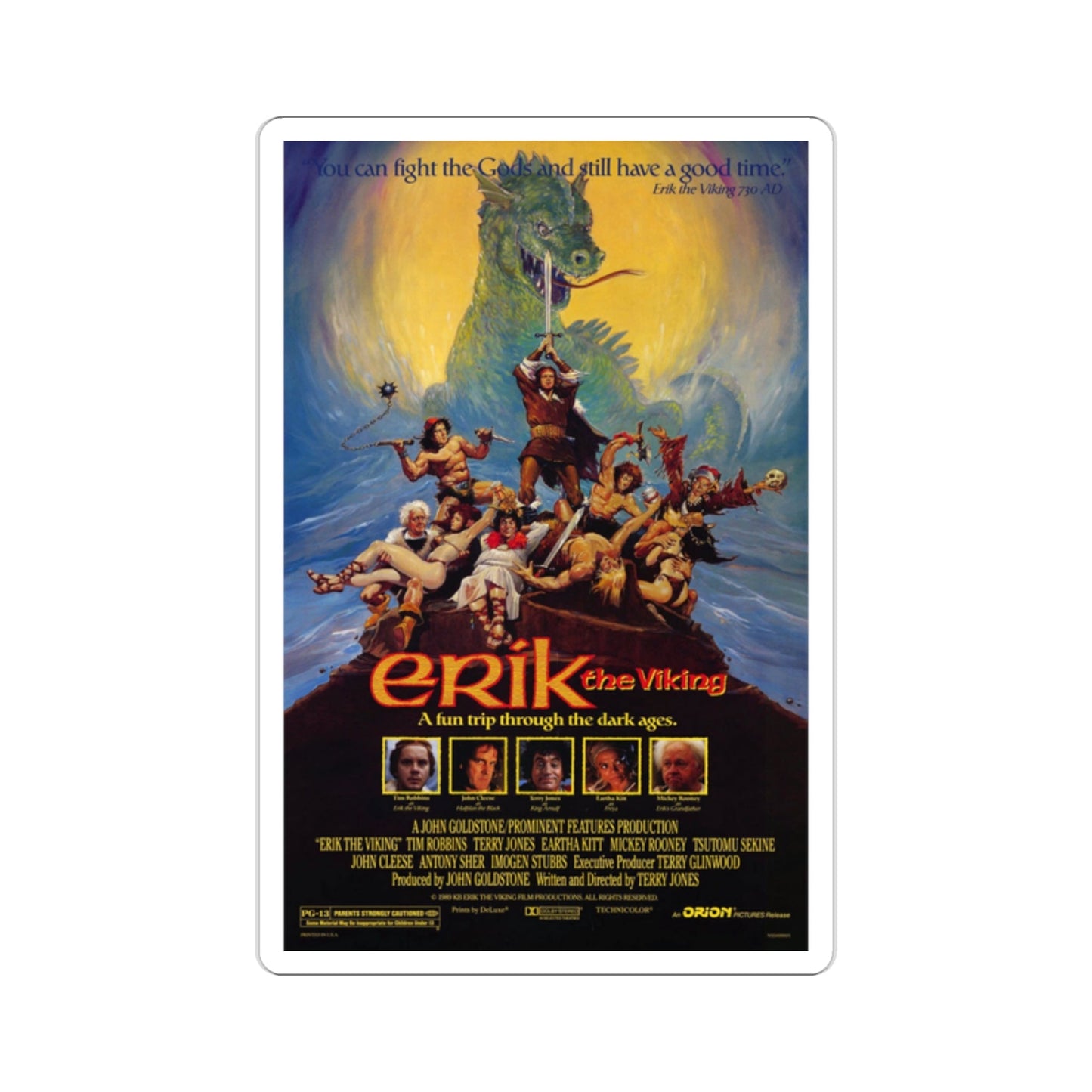 Erik the Viking 1989 Movie Poster STICKER Vinyl Die-Cut Decal-2 Inch-The Sticker Space