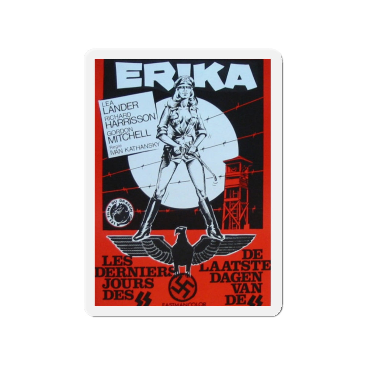 ERIKA (ACHTUNG DESERT TIGERS) 1977 Movie Poster - Die-Cut Magnet-2" x 2"-The Sticker Space