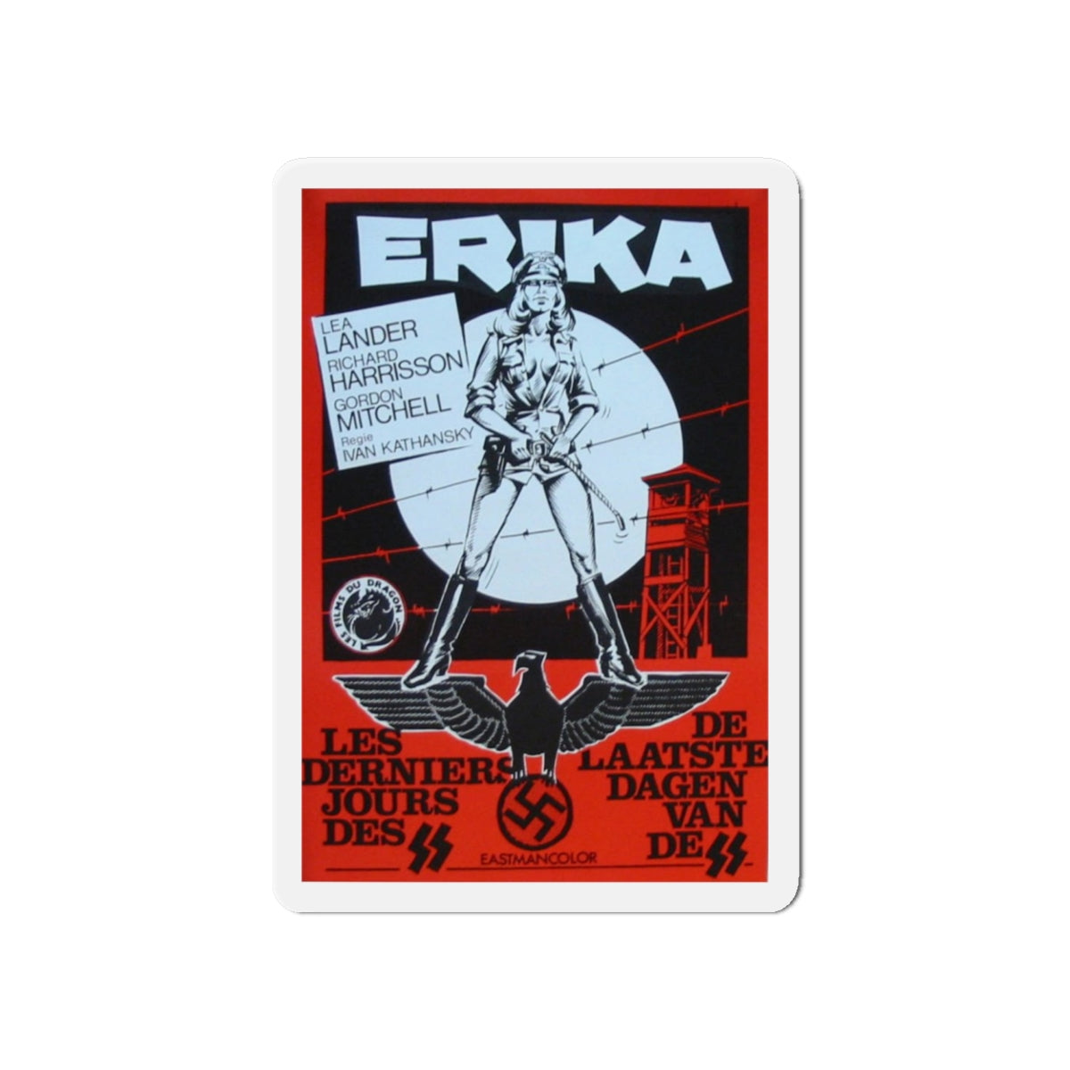 ERIKA (ACHTUNG DESERT TIGERS) 1977 Movie Poster - Die-Cut Magnet-6 × 6"-The Sticker Space