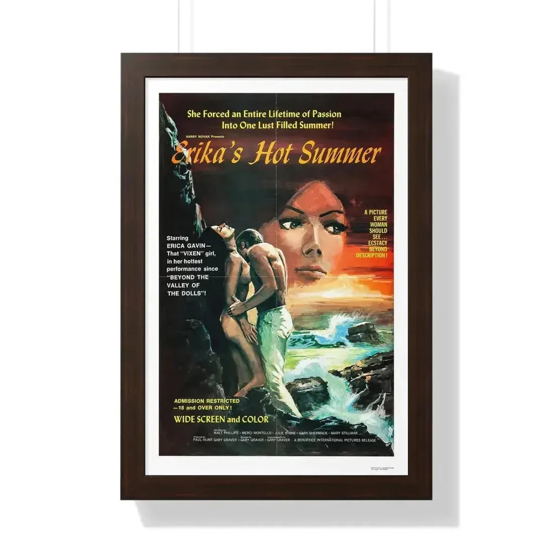 ERIKA'S HOT SUMMER 1971 - Framed Movie Poster - The Sticker Space